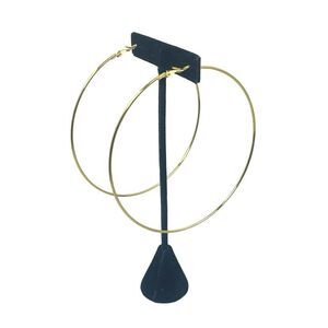 Oversized Thin Gold Tone Hoop Earrings - Approximately 4”